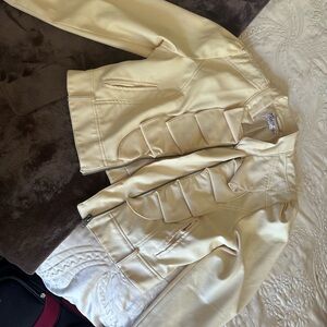 Ashley By 26 International Cream Leather Jacket
